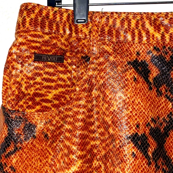 Gothic Red Faux Snake print Pants. - Picture 4 of 5